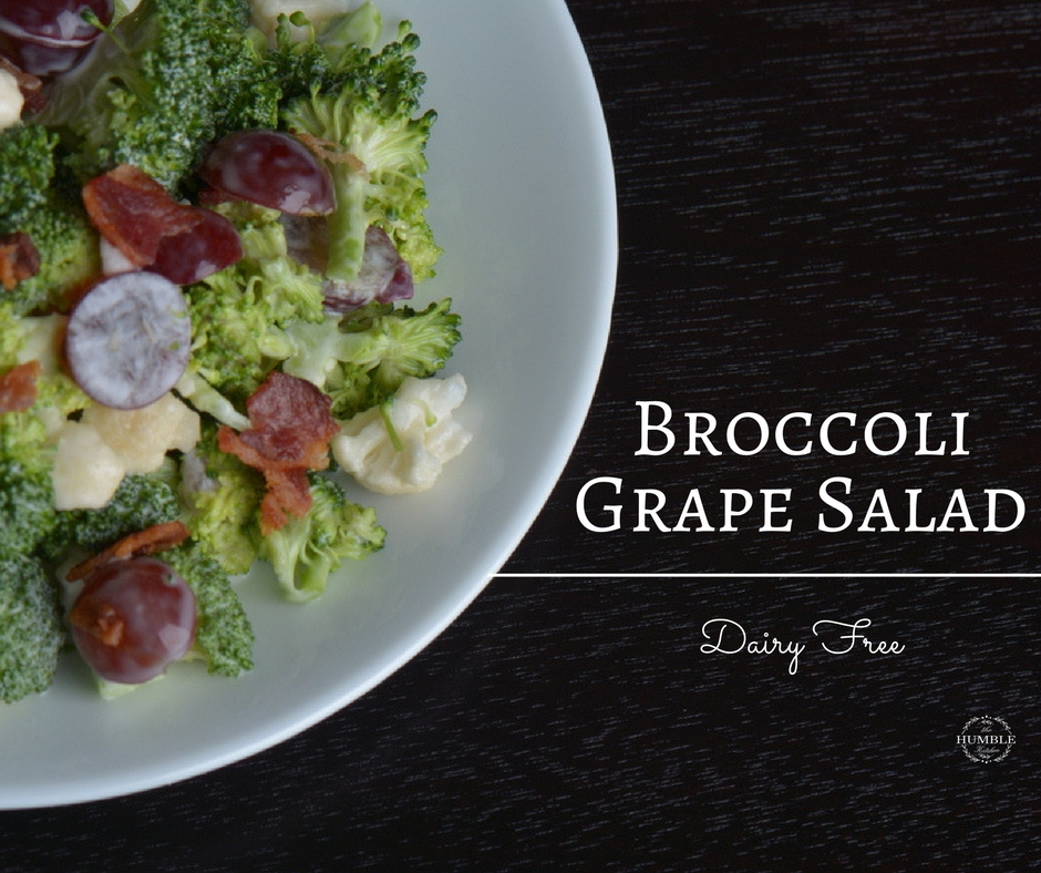 Broccoli Grape Salad Recipe Dairy Free The Humble Kitchen